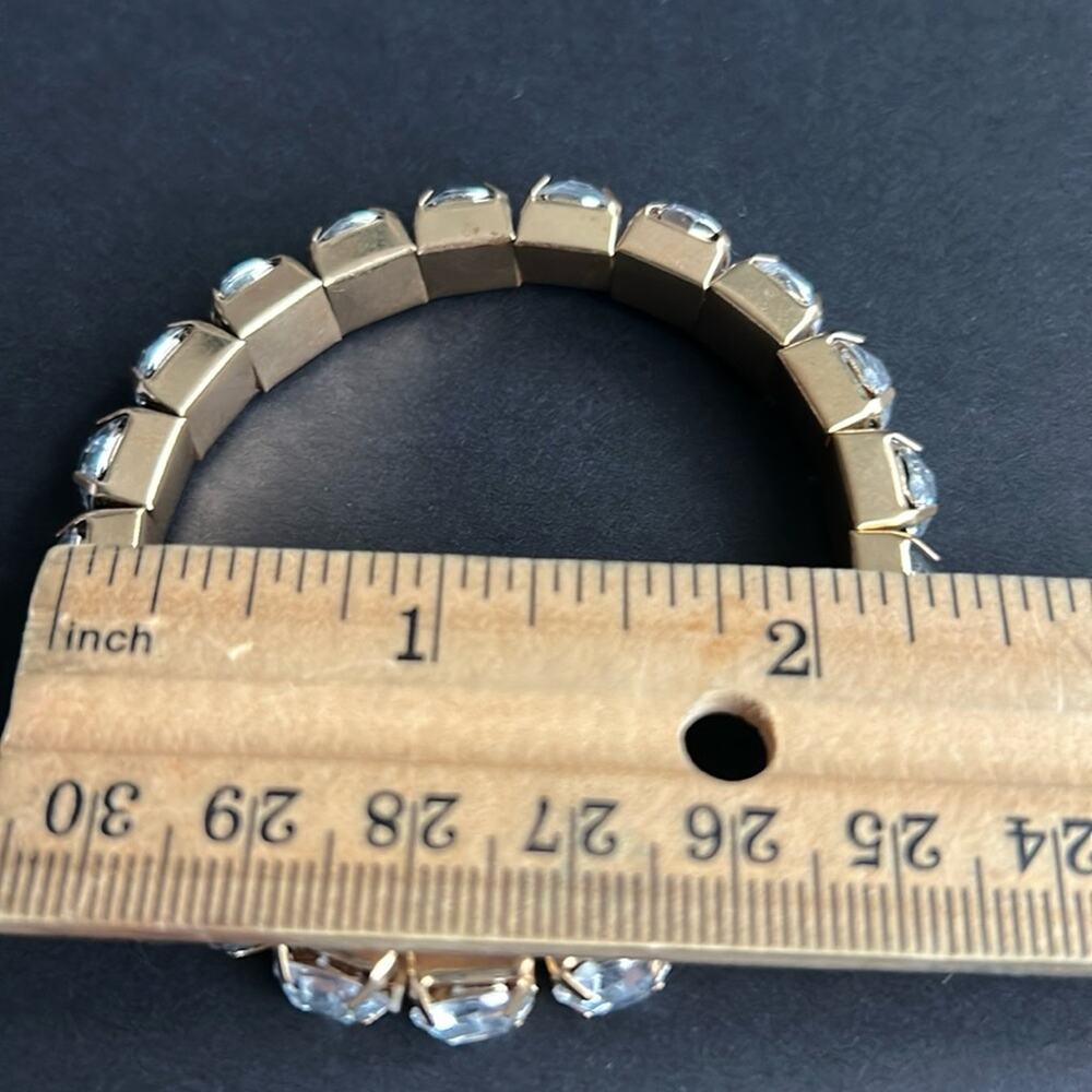 Women’s vintage‎ gold tone crystal bracelet one size stretches - Picture 6 of 6